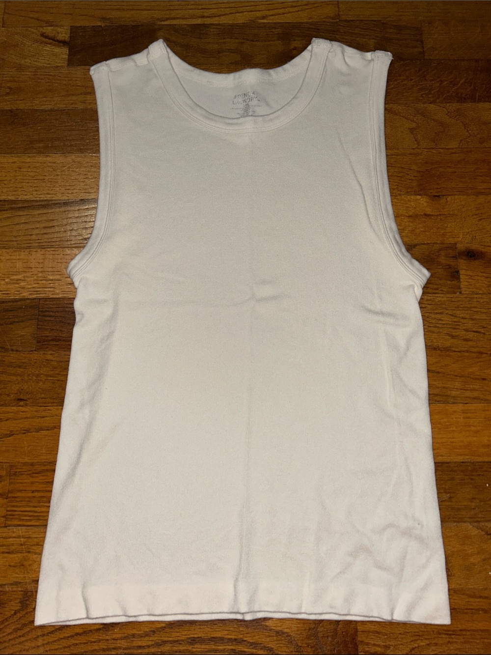 French Laundry Cream Ribbed Sleeveless Tank